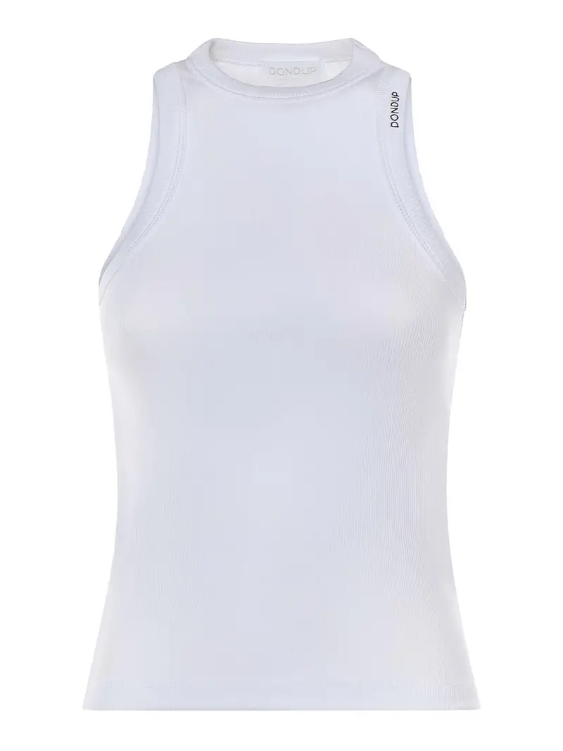 Canotta In Cotone Con Logo Bianco