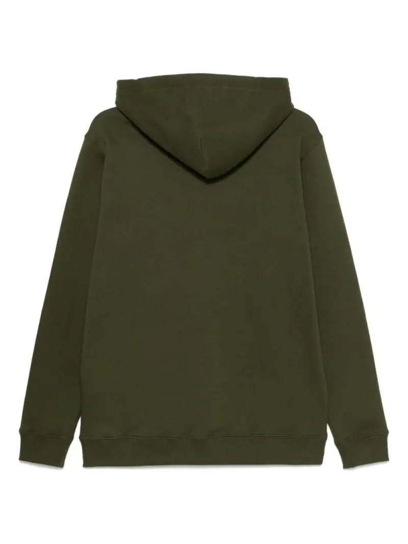 Felpa verde militare logo laterale miniatura 2