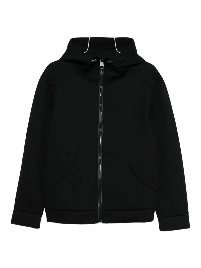 Giacca Con Cappuccio E Zip Nero