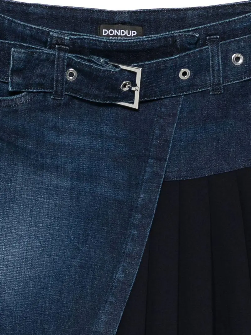 Gonna blu con cintura Blu denim miniatura 2