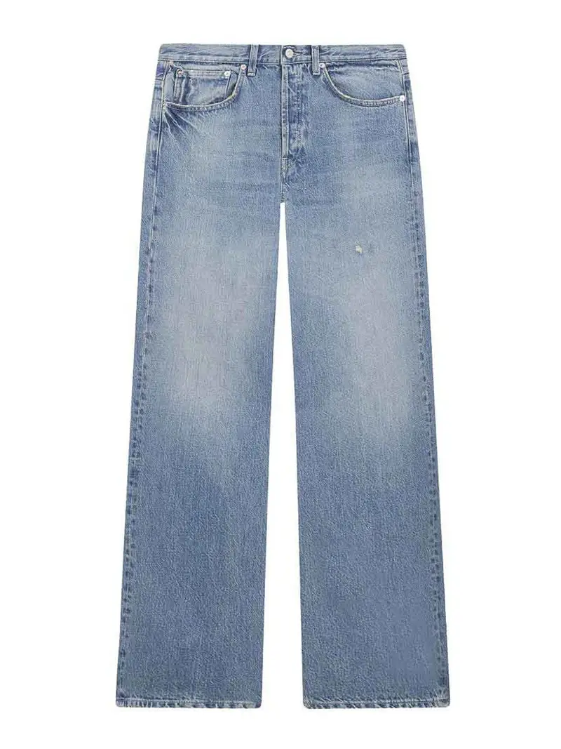 Jeans Jacklyn a gamba larga in denim azzurro Blu