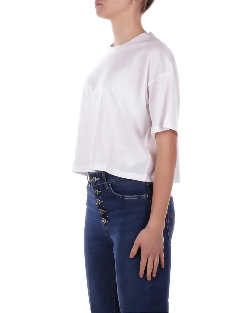 Maglia Donna DONDUP Bianco Girocollo regular in jersey miniatura 2
