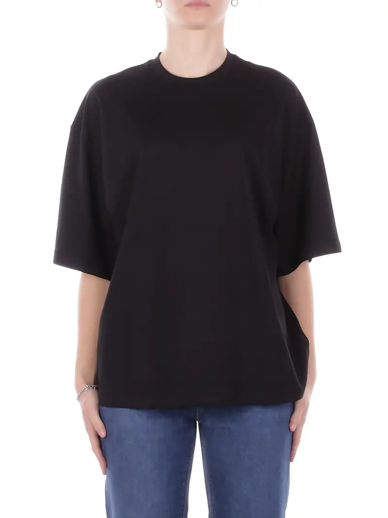 Maglia Donna DONDUP Nero Girocollo over in jersey