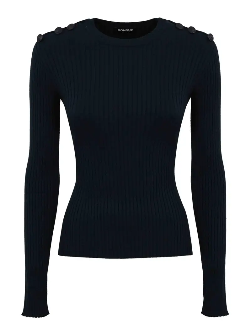 Maglia In Viscosa Con Bottoni Blu