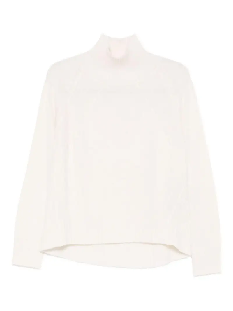 Maglione bianco a collo alto in maglia fine Bianca