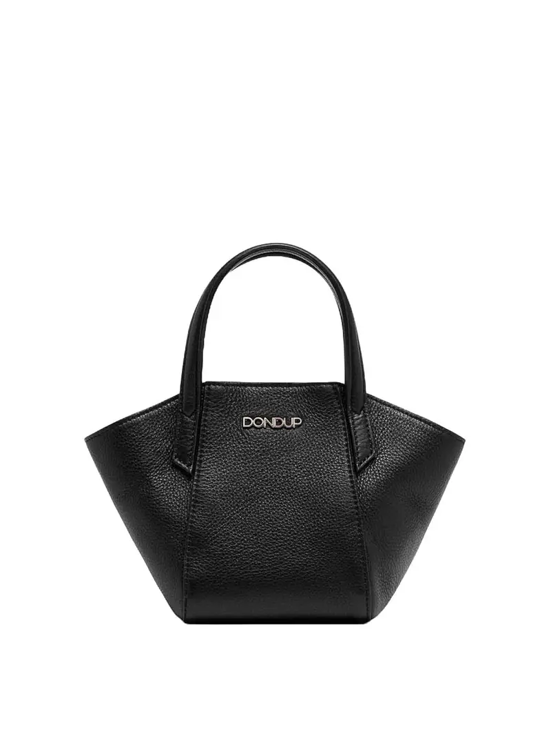 Minibag in pelle martellata Nero