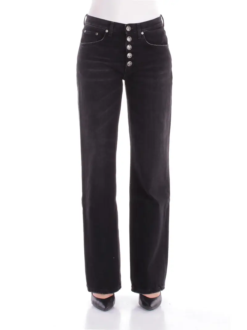 Pantalone Donna DONDUP Nero Pantalone jacklyn bot gioiello