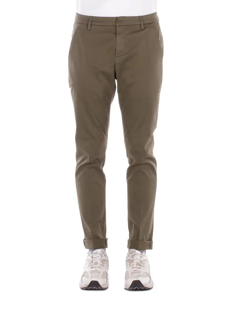 Pantalone Uomo DONDUP Verde militare Pantalone slim chino gaubert i
