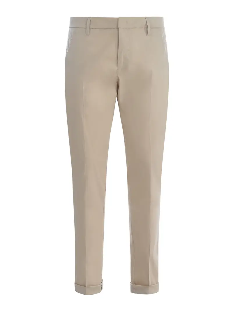 Pantaloni in cotone a gamba dritta Beige