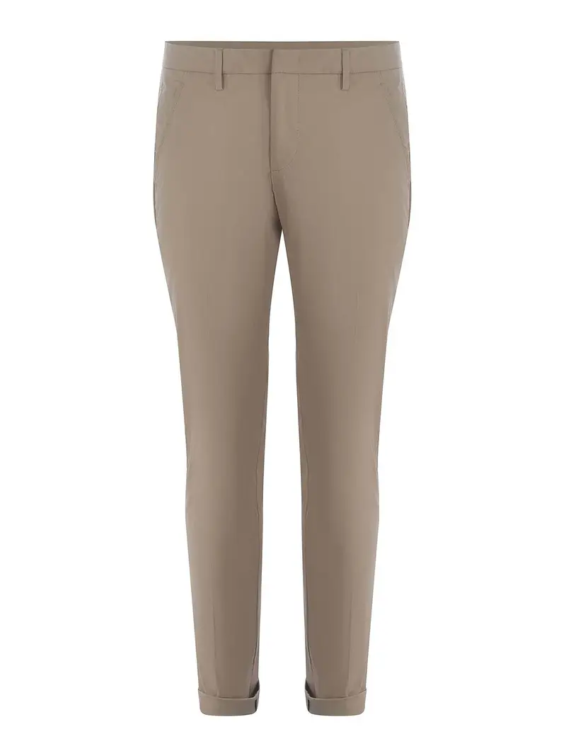 Pantaloni In Cotone Beige