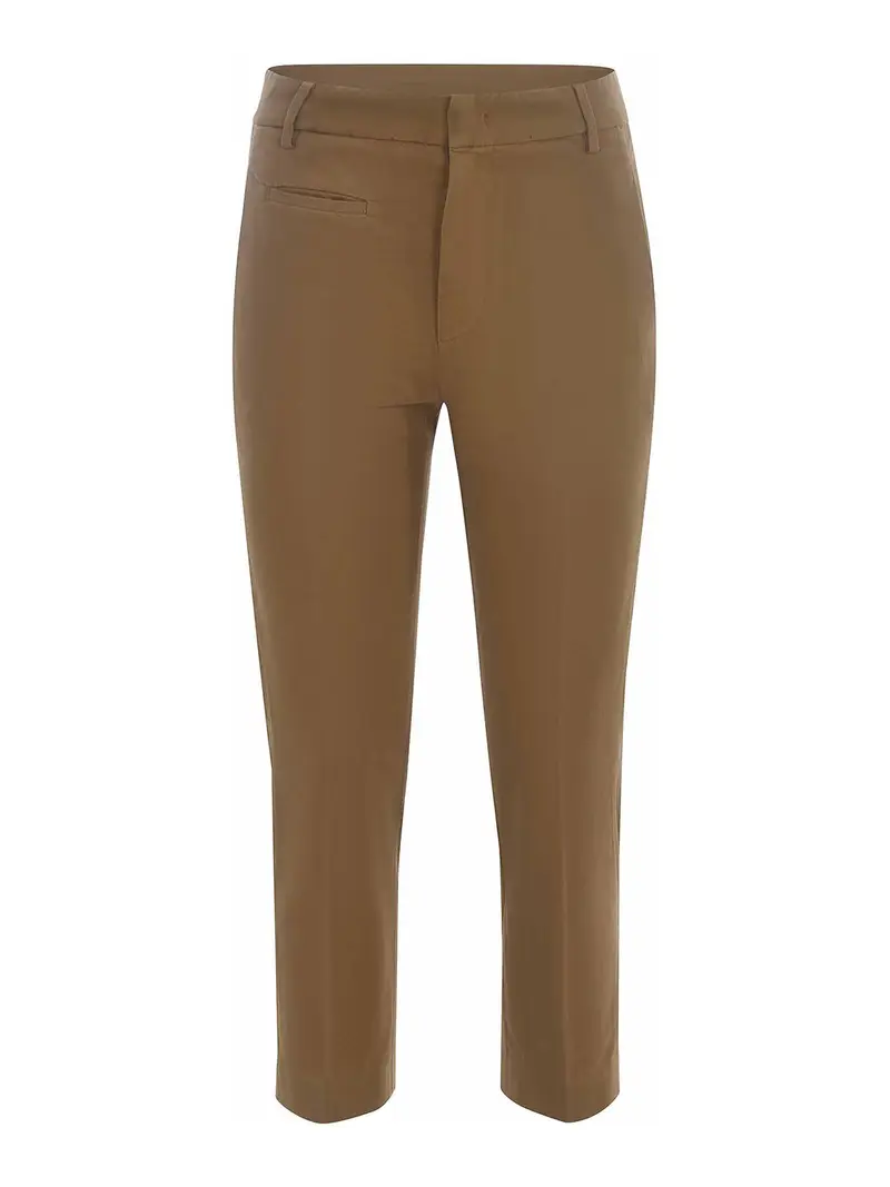 Pantaloni in gabardina stretch Marrone