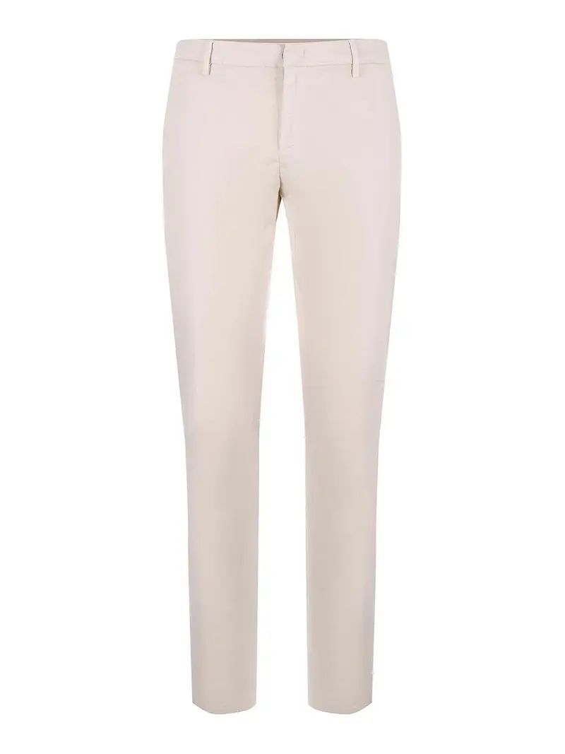 Pantaloni in Gabardine Stretch Bianco