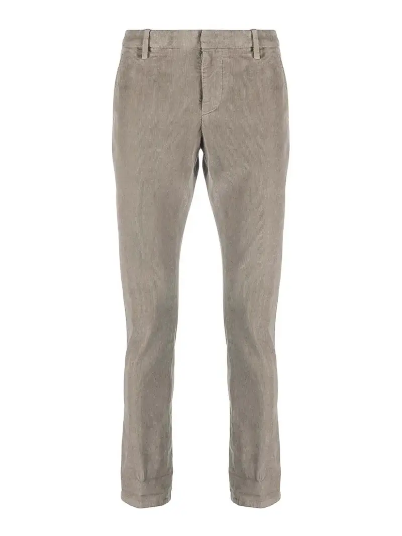 Pantaloni in velluto a coste a vita bassa Marrone