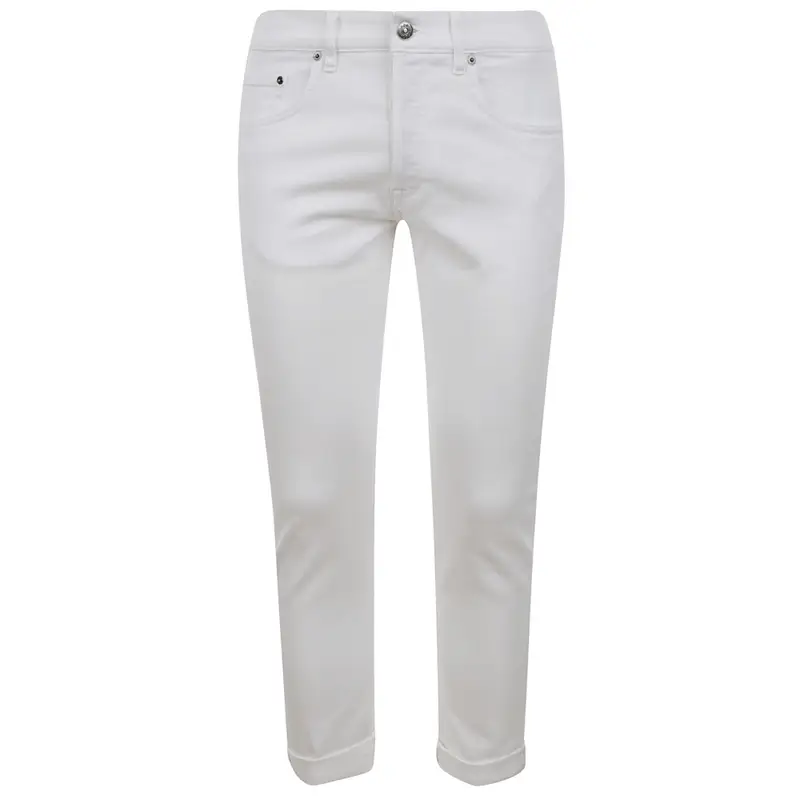 pantaloni uomo icon bull in denim di cotone bianco