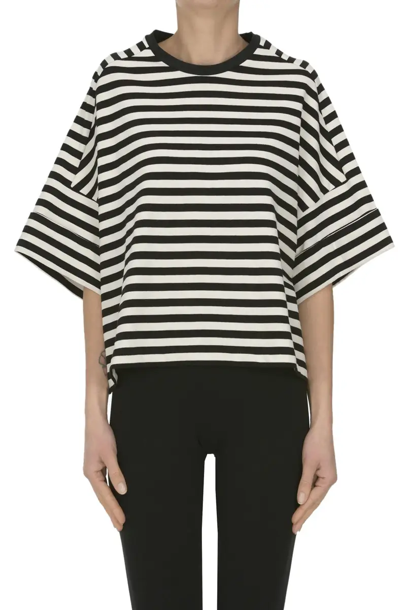 T-shirt cropped a righe