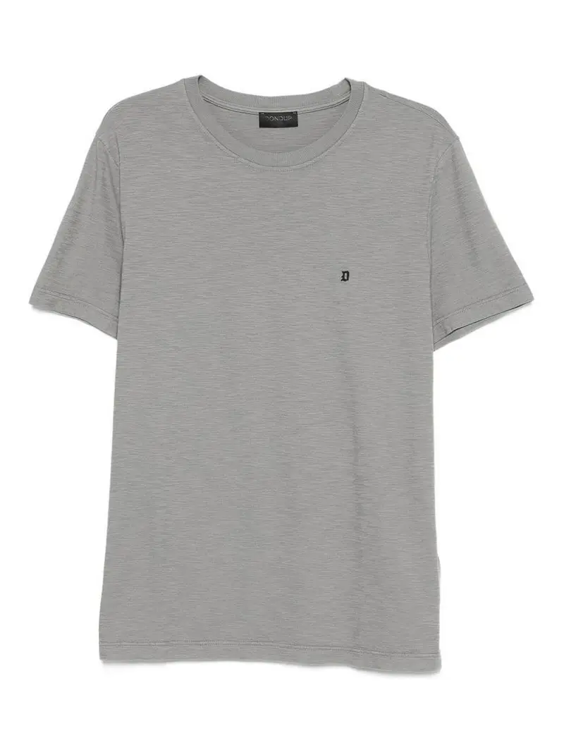T-shirt In Cotone Grigio Con Logo