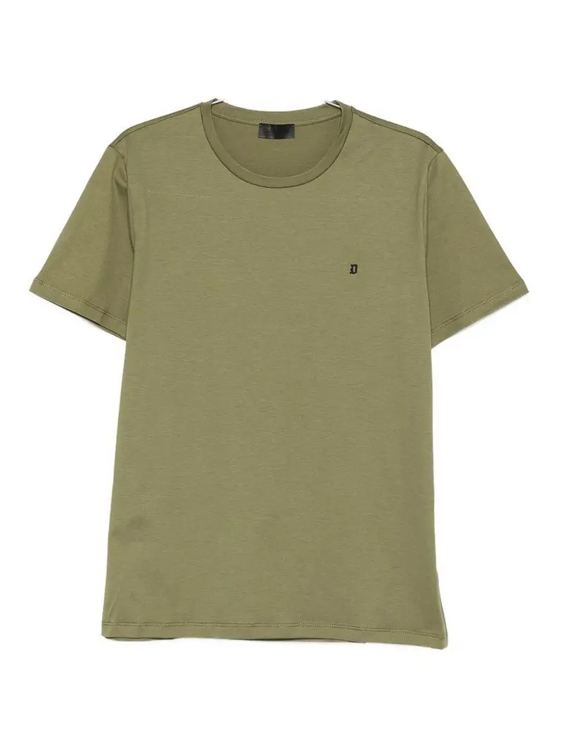 T-Shirt In Cotone Verde Con Logo