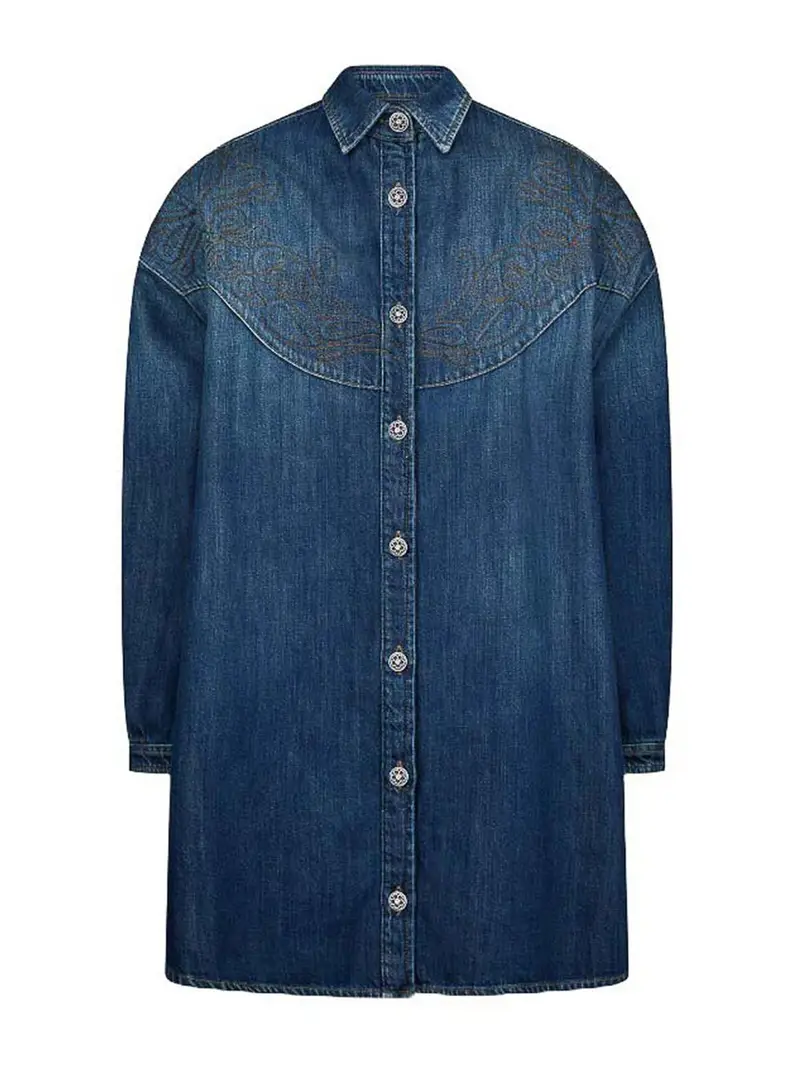 Vestito sopra il denim fisso Lavaggio Medio