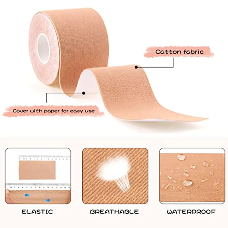 DONGSZQ Nastro per Seno, Reggiseno Adesivo con 5 Paia Copri Capezzoli, Reggiseno Nastro Adesivo, Adesivo Reggiseno, Nastro Adesivo Seno, per Torace Riunito Prevenire Il Rilassamento Toracico miniatura 3