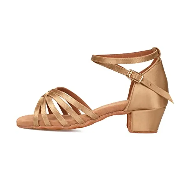 Donna Bambina Scarpe da Ballo Latino/Ballo da Sala/Ballo Liscio Danza Moderna Scarpe da Raso Beige 34
