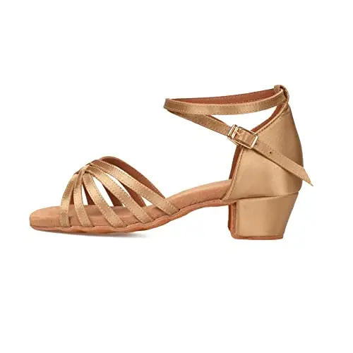 Donna Bambina Scarpe da Ballo Latino/Ballo da Sala/Ballo Liscio Danza Moderna Scarpe da Raso Beige 35