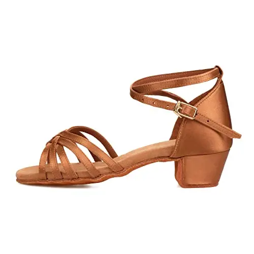 Donna Bambina Scarpe da Ballo Latino/Ballo da Sala/Ballo Liscio Danza Moderna Scarpe da Raso Marrone 40