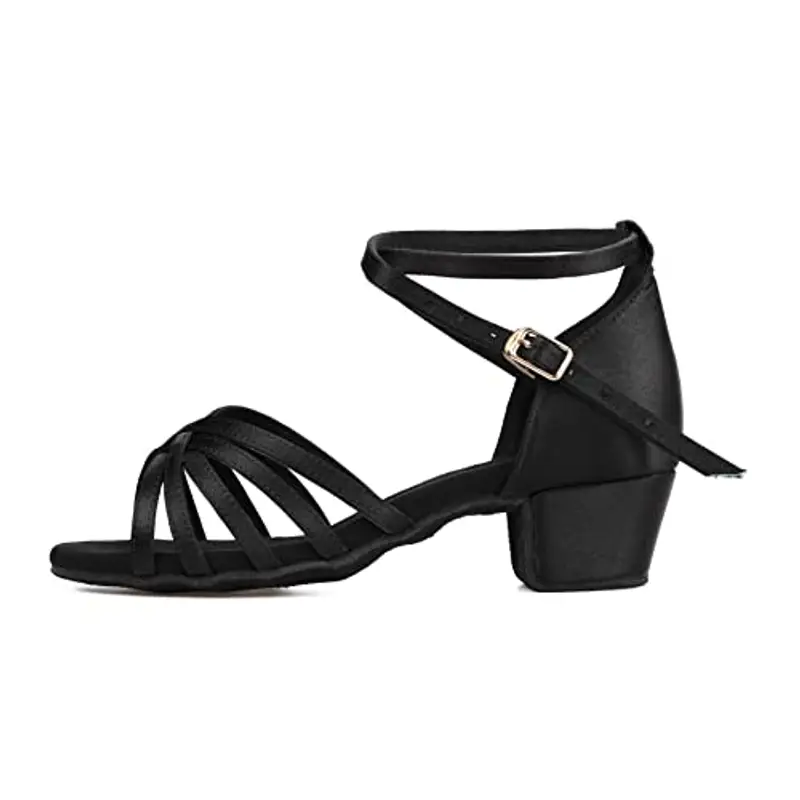 Donna Bambina Scarpe da Ballo Latino/Ballo da Sala/Ballo Liscio Danza Moderna Scarpe da Raso Nero 37