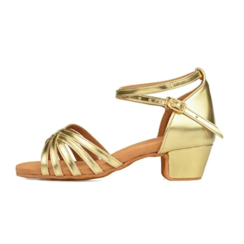 Donna Bambina Scarpe da Ballo Latino/Ballo da Sala/Ballo Liscio Danza Moderna Scarpe da Raso Oro 35