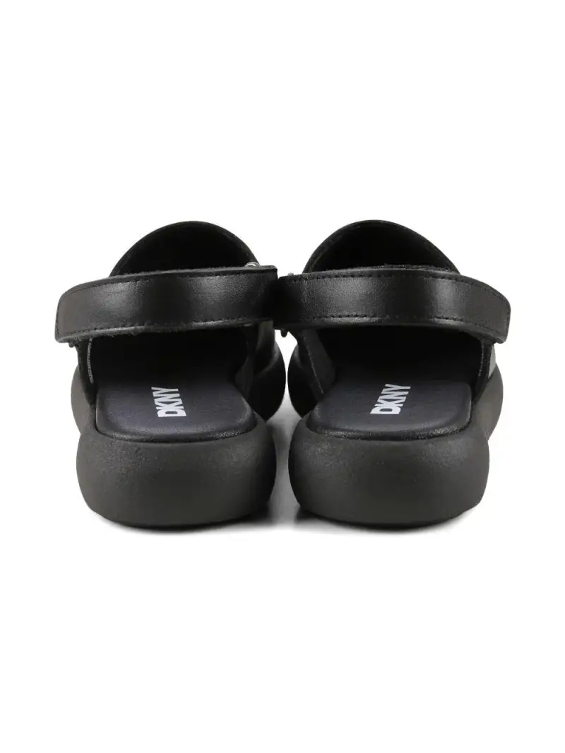 Sandali neri gommati logo inciso Nero miniatura 2