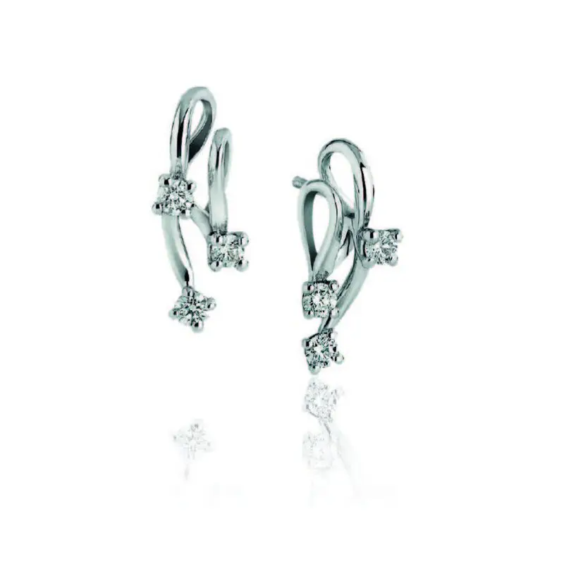 Orecchini In Oro Bianco E Diamanti - Donna Oro