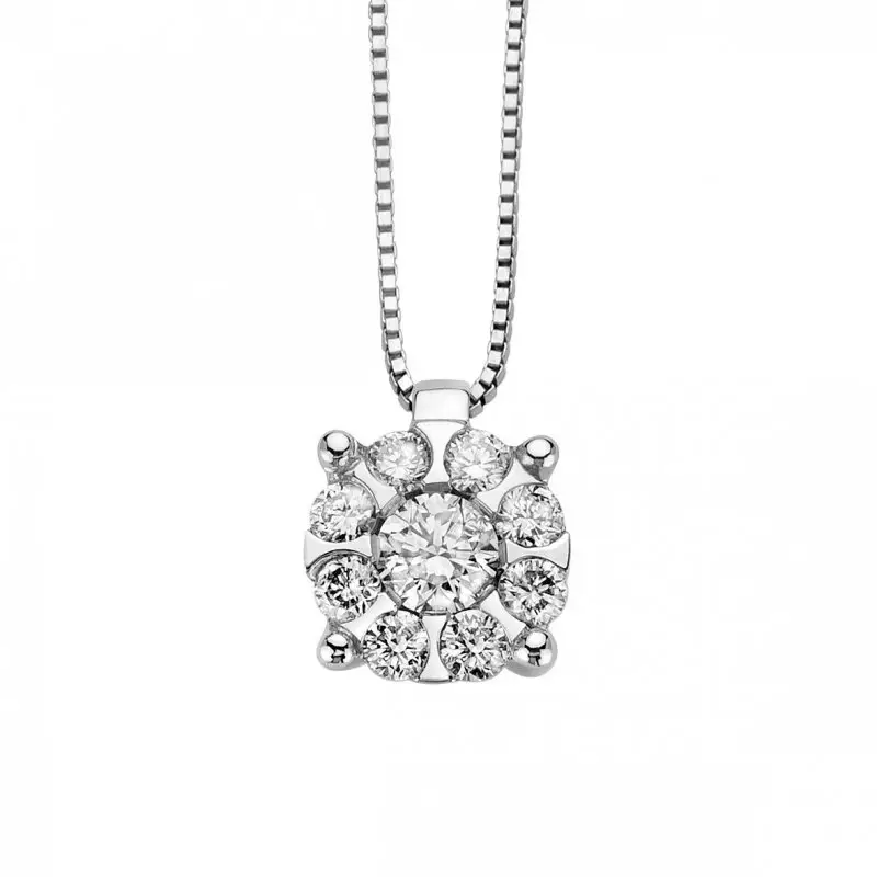 Pendente Petali Con Diamanti - Donna Oro