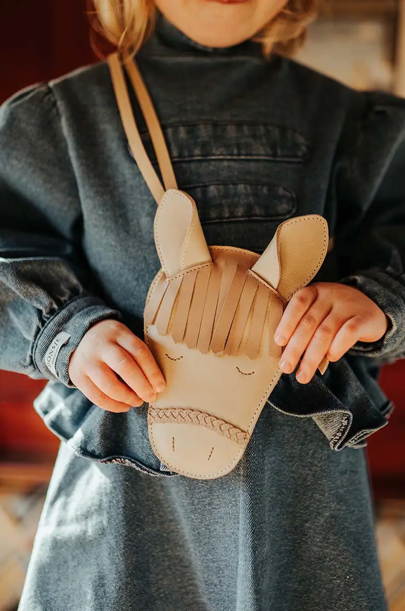 borsa di pelle bambino/a Britta Special Purse Horse colore beige 5002107