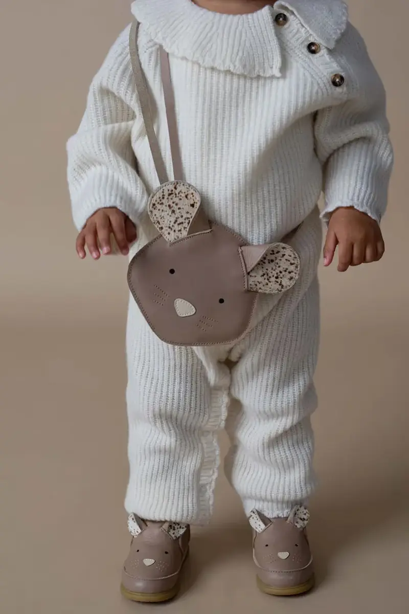 borsa in pelle per bambini Britta Exclusive Purse Mouse Beige