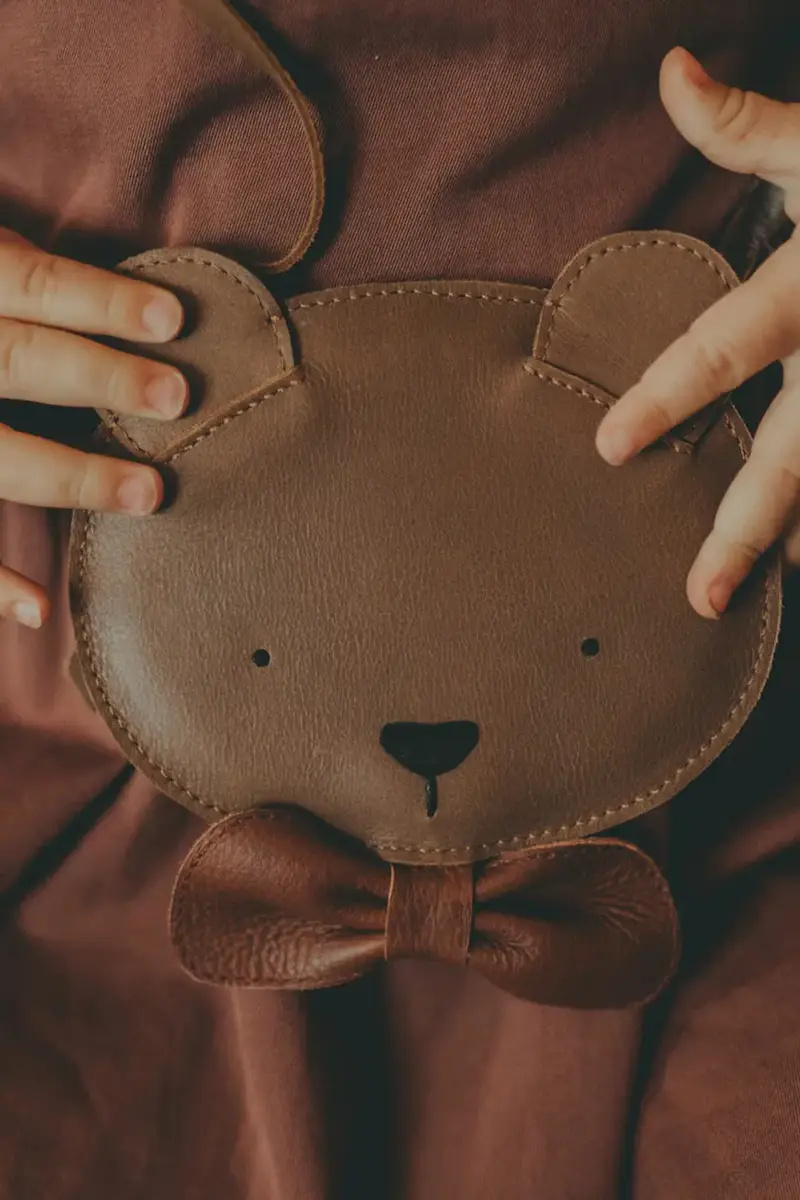 borsa in pelle per bambini Britta Exclusive Purse Winter Bear Marrone miniatura 4