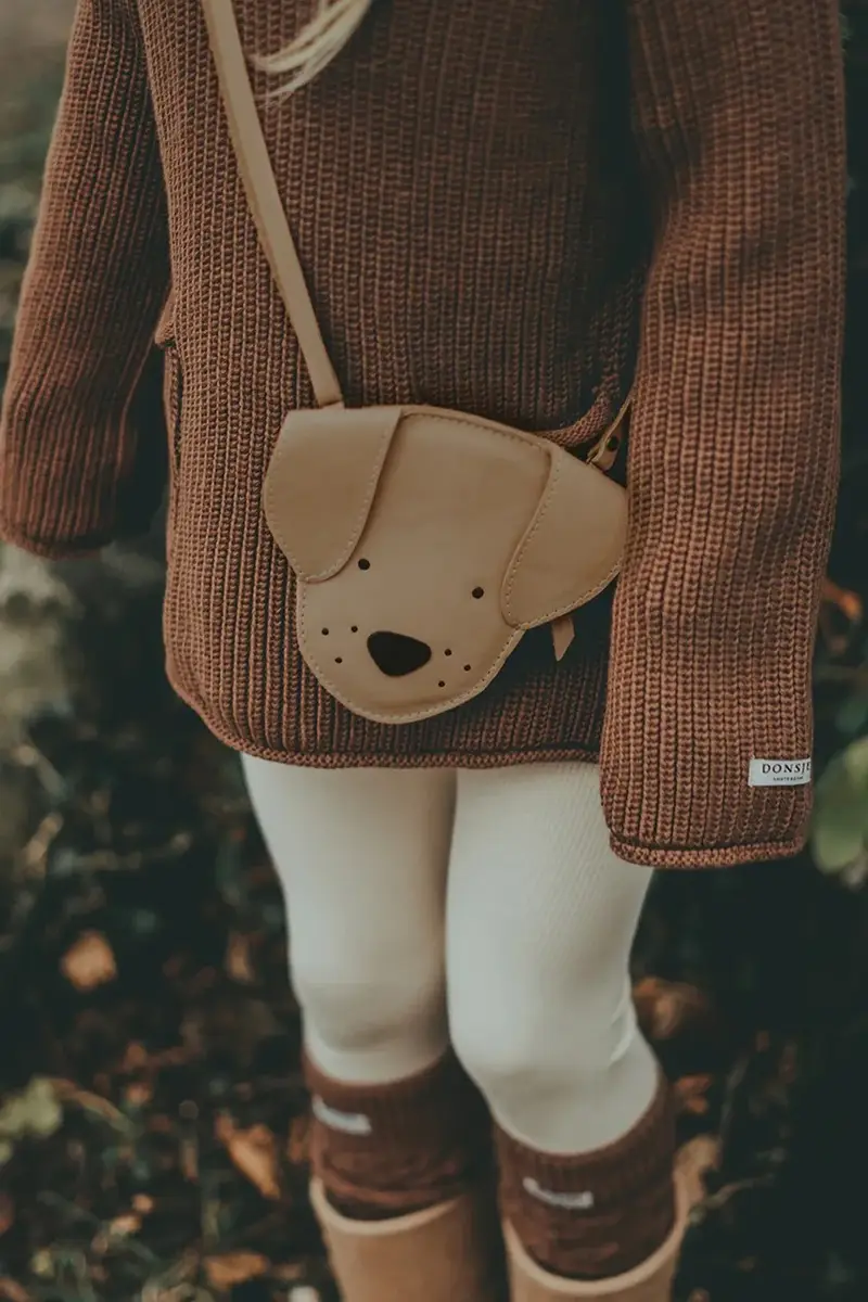 borsa in pelle scamosciata per bambini Britta Classic Purse Dog Marrone miniatura 5