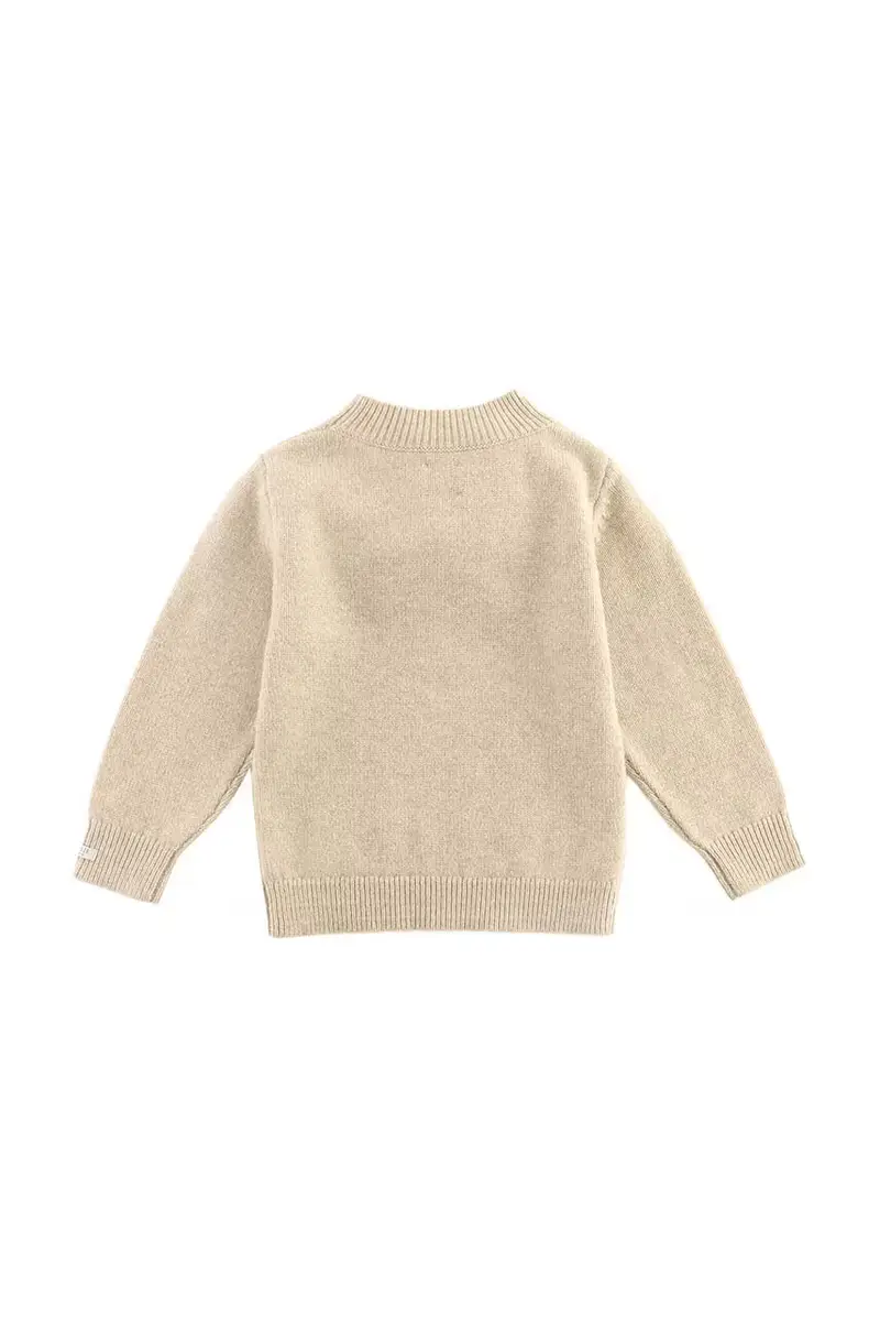 maglione in cotone bambini Denn Merino Wool Sweater Bear colore beige 4083501 miniatura 3