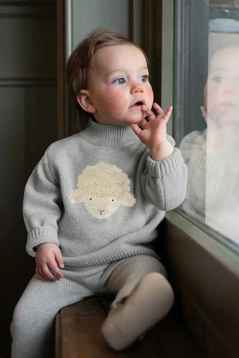 maglione in cotone bambini Denn Merino Wool Sweater Lammy colore grigio 4083504 miniatura 5