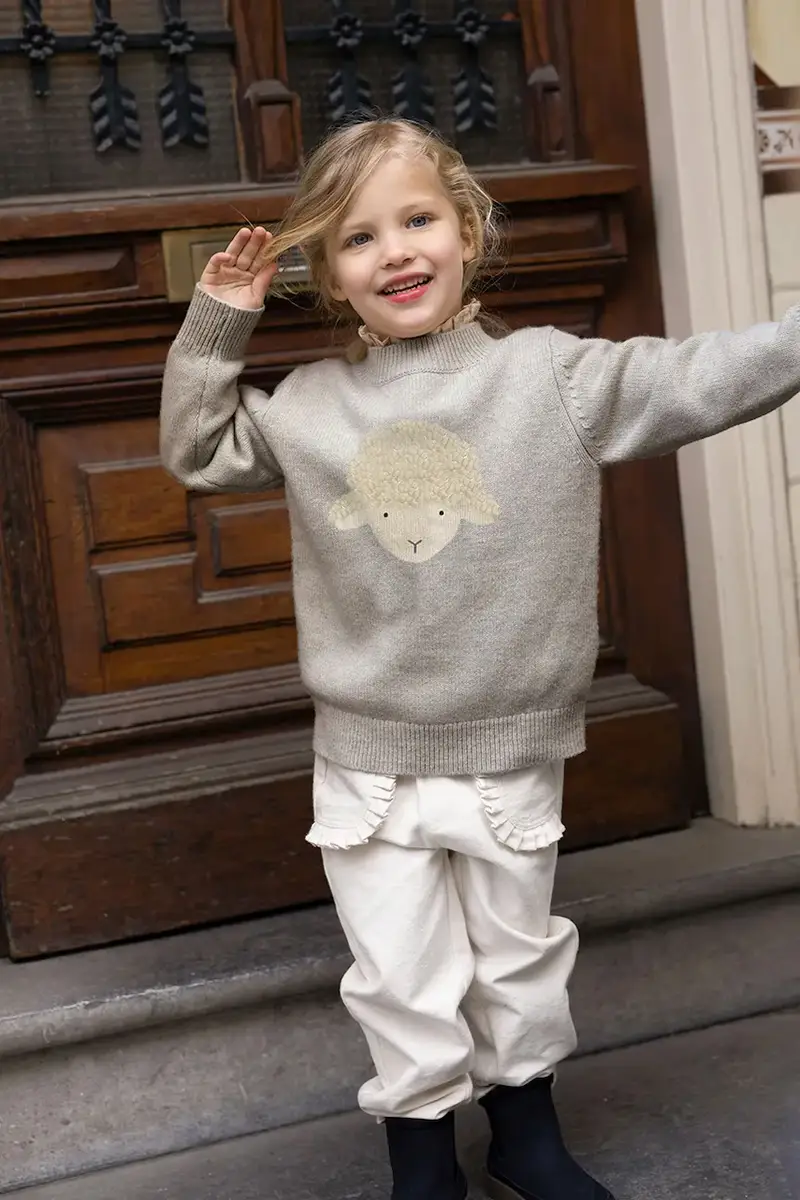 maglione in cotone bambini Denn Merino Wool Sweater Lammy colore grigio 4083504
