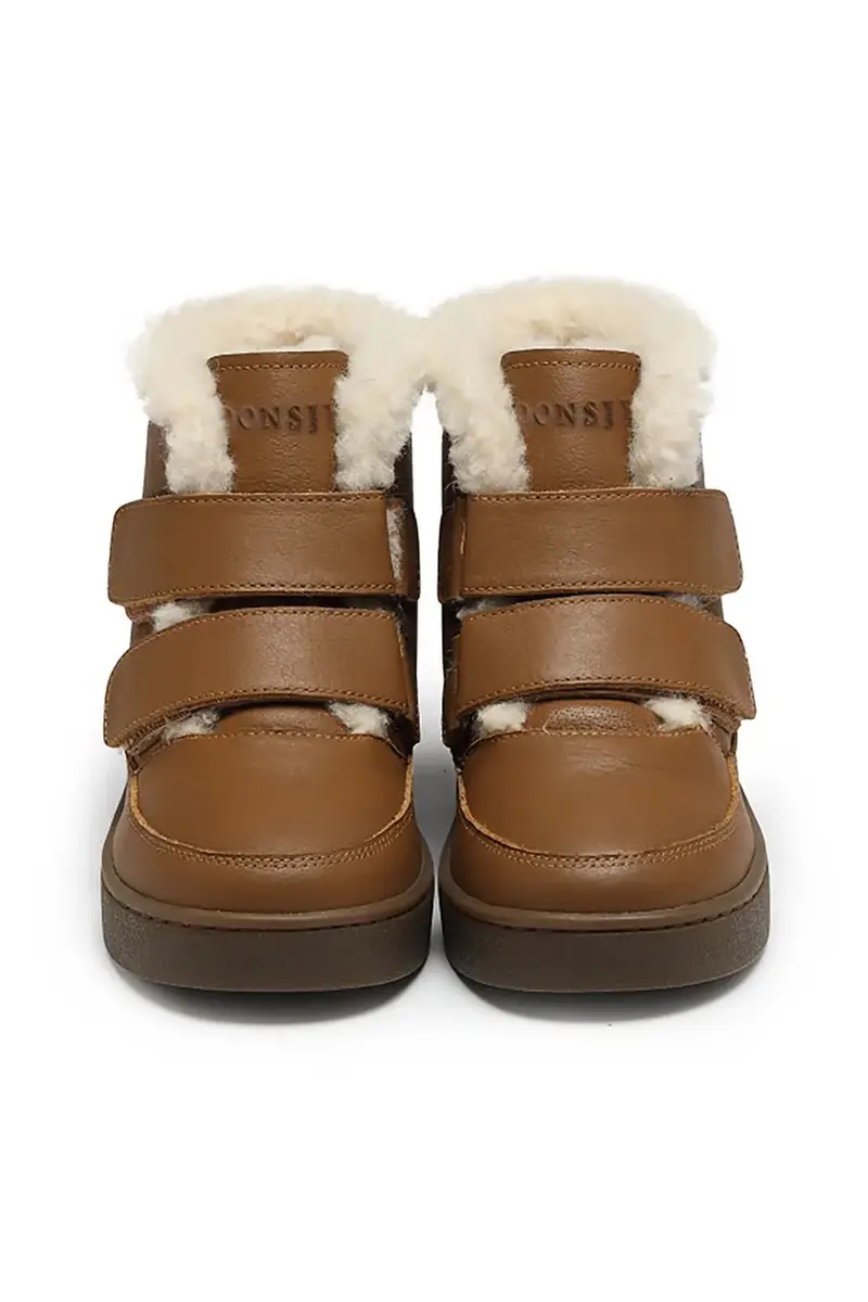 scarpe invernali in pelle scamosciata bambino/a Clenn Boots colore blu navy 2017700 Marrone miniatura 3