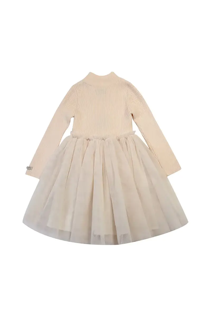 vestito con lana per bambini Lotus Dress colore beige 4043900 miniatura 2