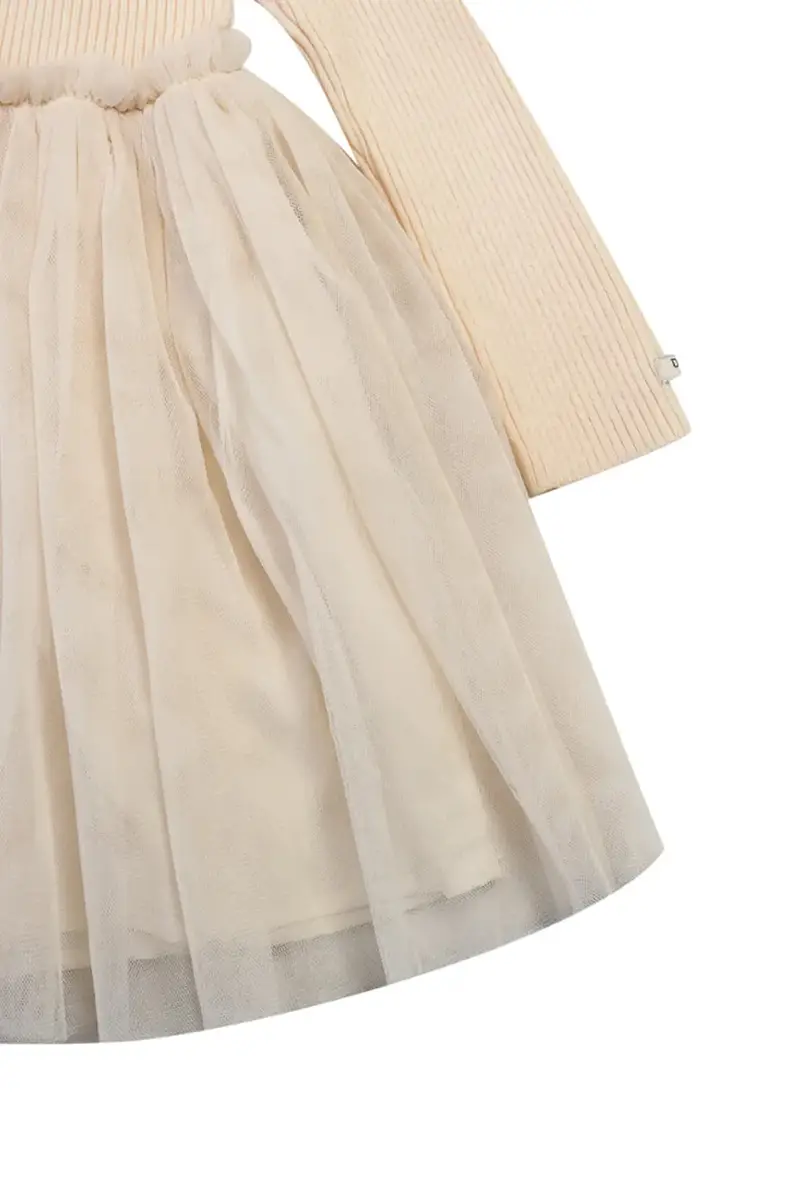 vestito con lana per bambini Lotus Dress colore beige 4043900 miniatura 4