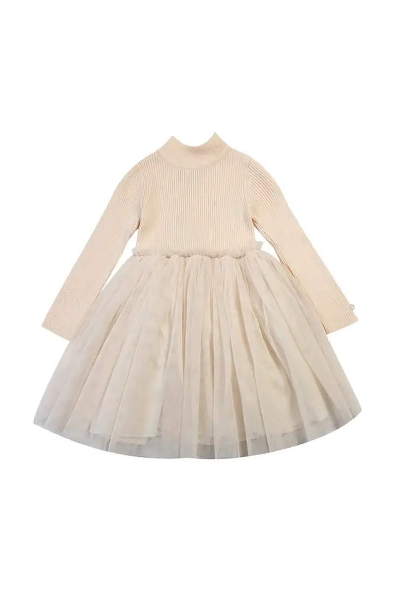 vestito con lana per bambini Lotus Dress colore beige 4043900