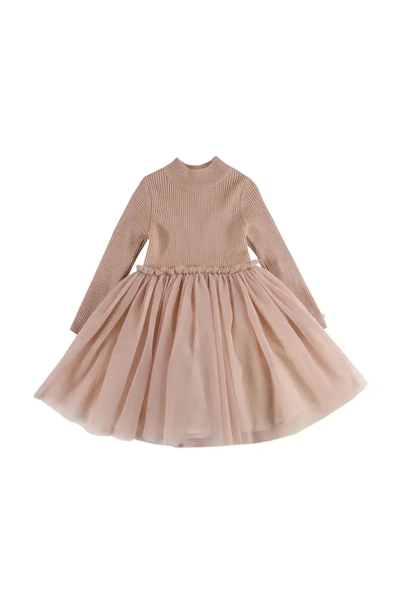 vestito per neonato con lana Lotus Dress colore arancione 4043900