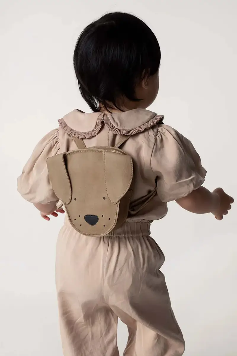 zaino in pelle bambino/a Kapi Classic Backpack Dog colore marrone 5005015