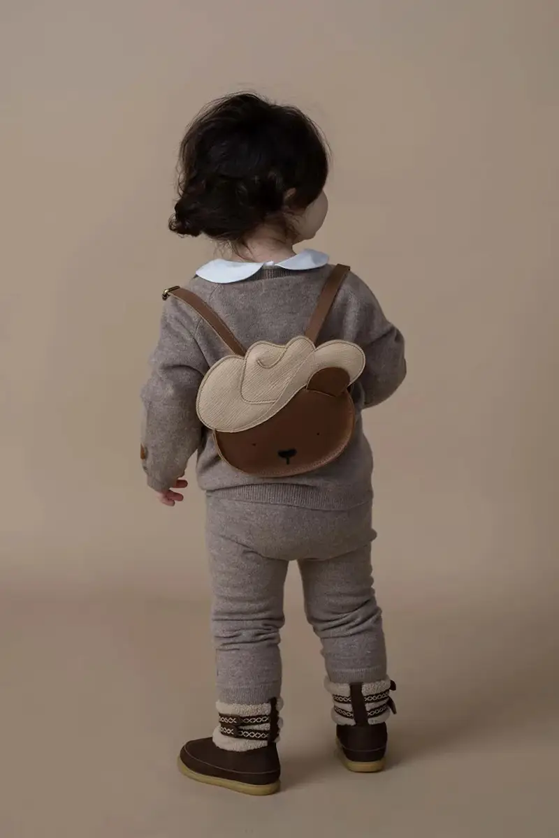 zaino in pelle bambino/a Stanzen Backpack Cowboy Bear Marrone