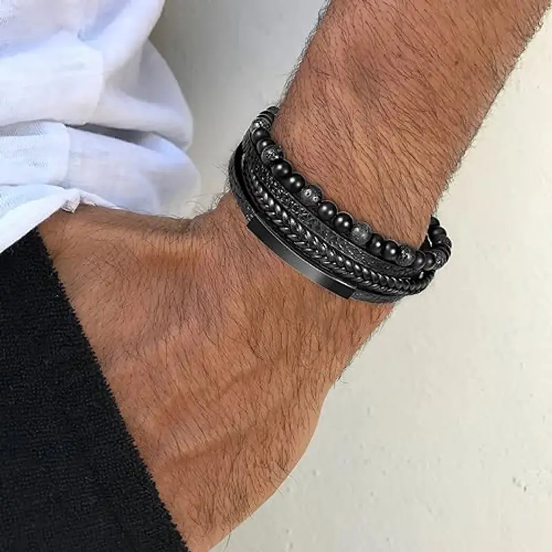 Dora Sicom Bracciali Uomo Nero 2264704 miniatura 2