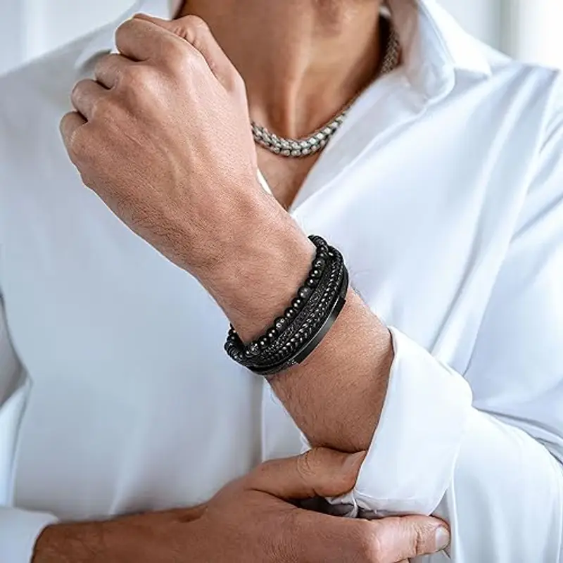 Dora Sicom Bracciali Uomo Nero 2264704 miniatura 3