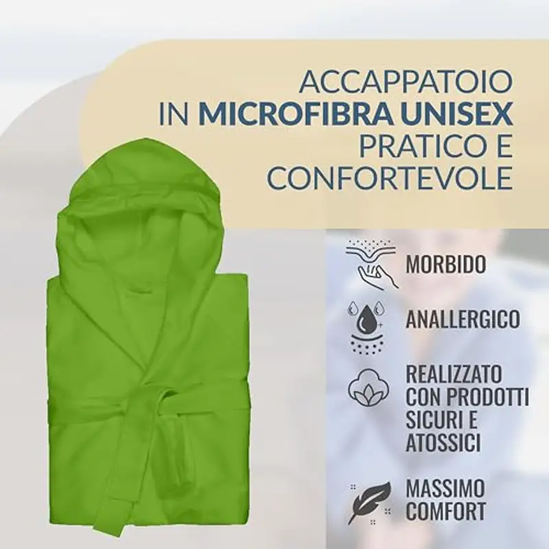 Dorian Home - Accappatoio Bambino Bambina in Microfibra Anallergico, Morbido, Leggero Salvaspazio Assorbente, Rapida miniatura 2