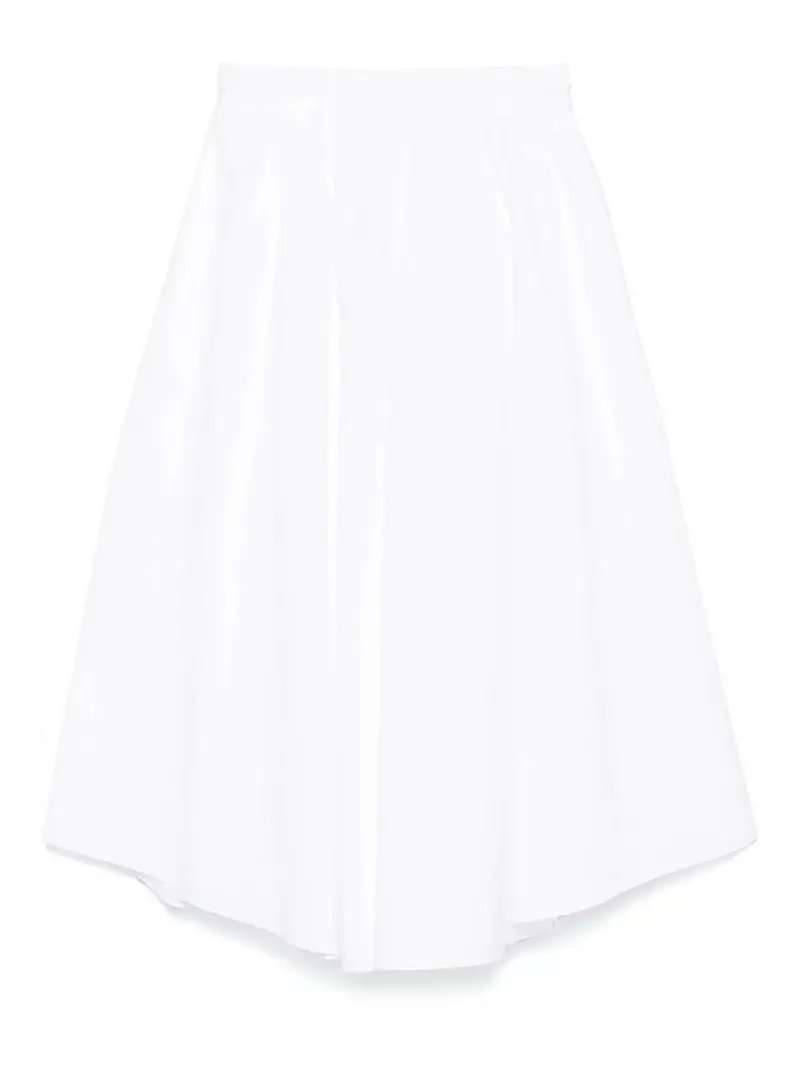 Gonna midi power poplin Bianco