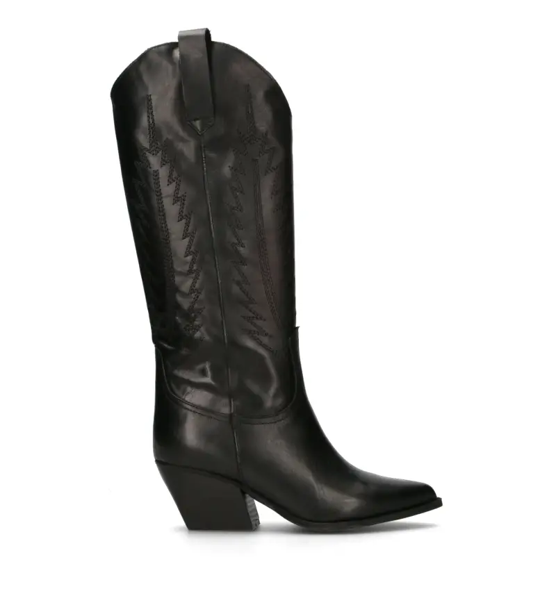 Stivale donna nero in pelle Vario